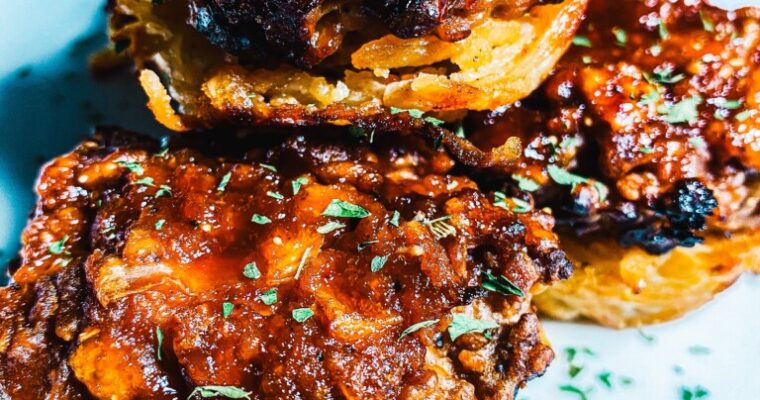 Vegan Layered BBQ Meatloaf Bites