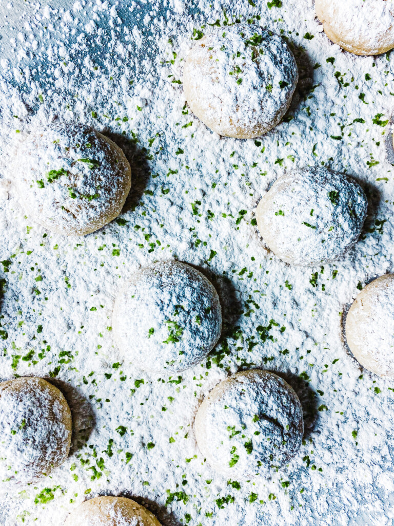 Gluten Free Key-Lime Snowball Cookies